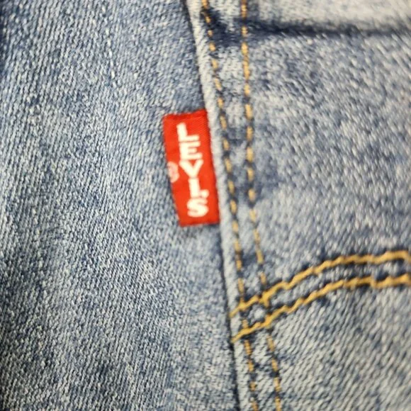 Levis Jeans Womens 29 Premium Big E 724Stretch High Rise Straight Frayed Cropped - Picture 11 of 16